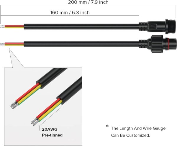 Hysmigor 4 Pin LED Connector IP65 Waterproof Plastic-7