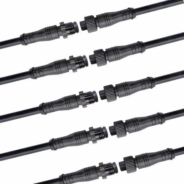 WOODGUILIN LED Connectors 3 Pin 18AWG Waterproof Male Female-5