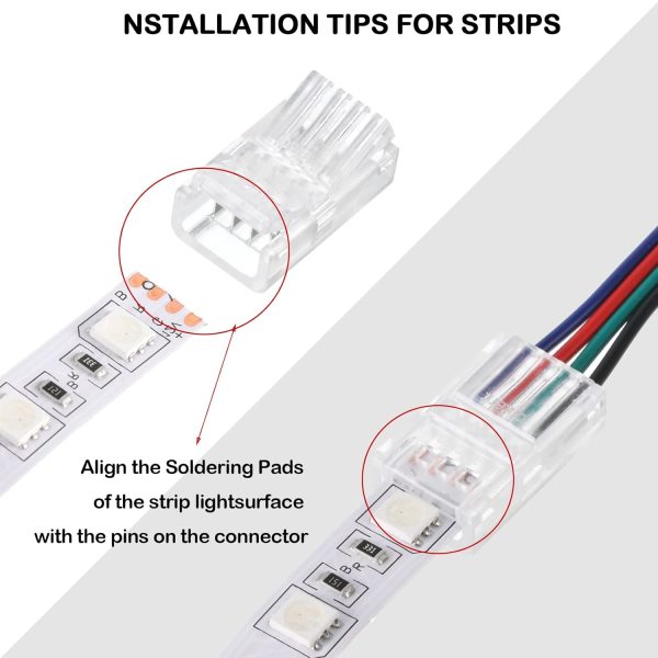 Flutesan LED Strip Connectors Retro Style Tin Plated Copper-3