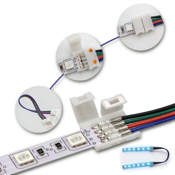 Pavo RGB LED Connector Kit 4pin 10mm DIY Lighting Accessory-4