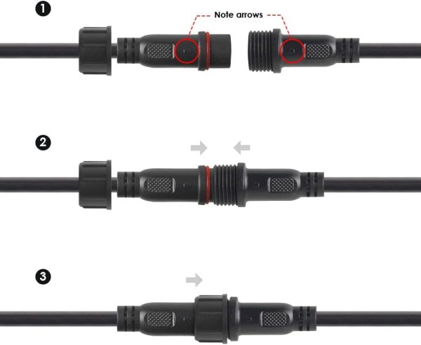 Hysmigor 2 Pin LED Connector IP65 Waterproof Plastic-6