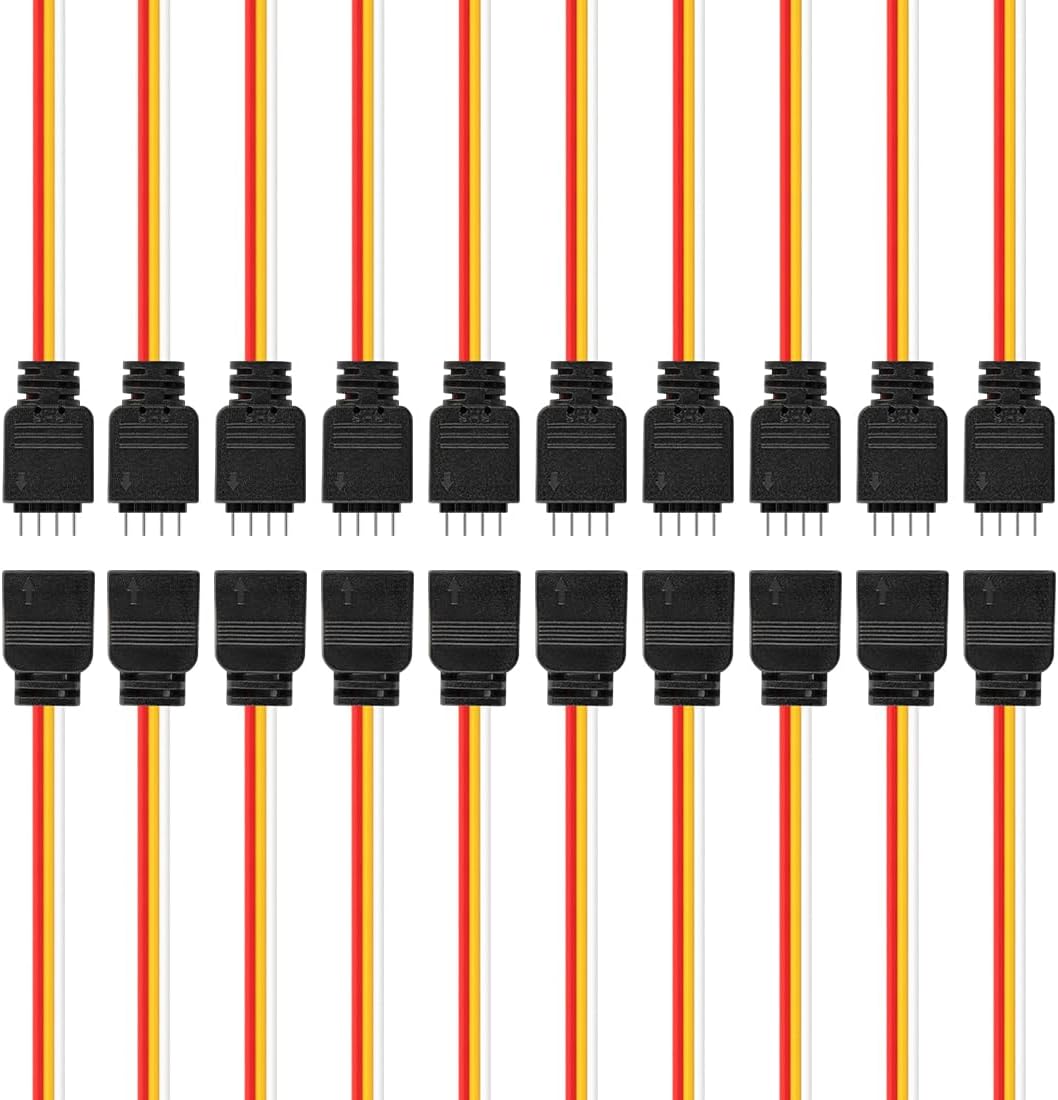 BTF-LIGHTING JST connectors showing multicolor wires and plug design