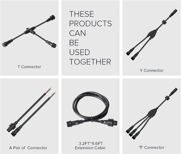 Hysmigor 2 Pin LED Connector IP65 Waterproof Plastic-5