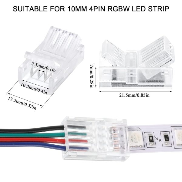 Flutesan LED Strip Connectors Retro Style Tin Plated Copper-2