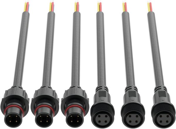 Hysmigor 4 Pin LED Connector IP65 Waterproof Plastic-0