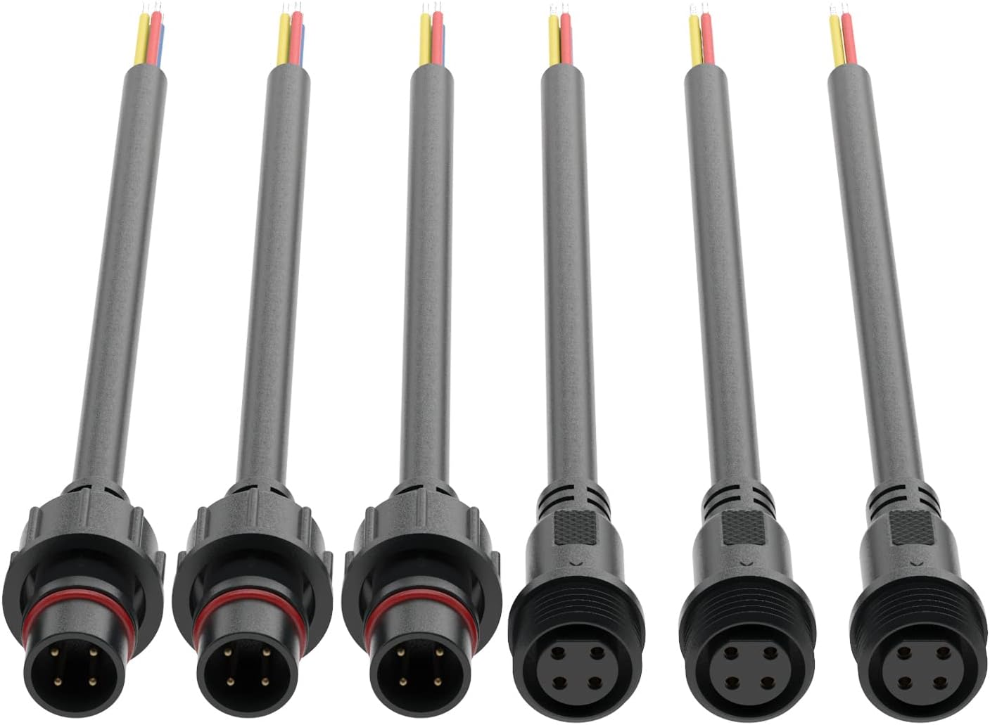 Installing Hysmigor 4 Pin LED Connector IP65 Waterproof Plastic on a wooden desk