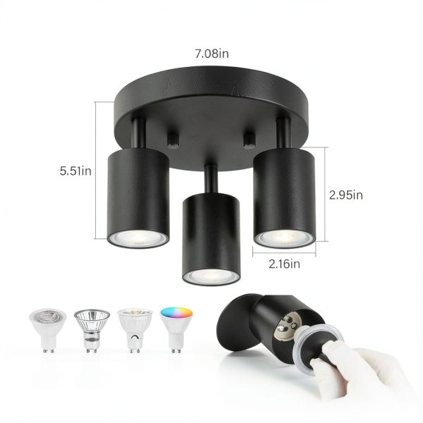 Bricosmocon Track Lighting Black Adjustable Modern Home-2