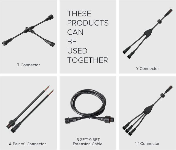 Hysmigor 4 Pin LED Connector IP65 Waterproof Plastic-5