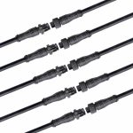 WOODGUILIN LED Connectors 3 Pin 18AWG Waterproof Male Female-0