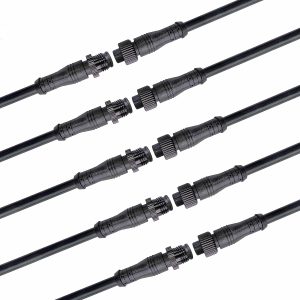 WOODGUILIN LED Connectors 3 Pin 18AWG Waterproof Male Female-0