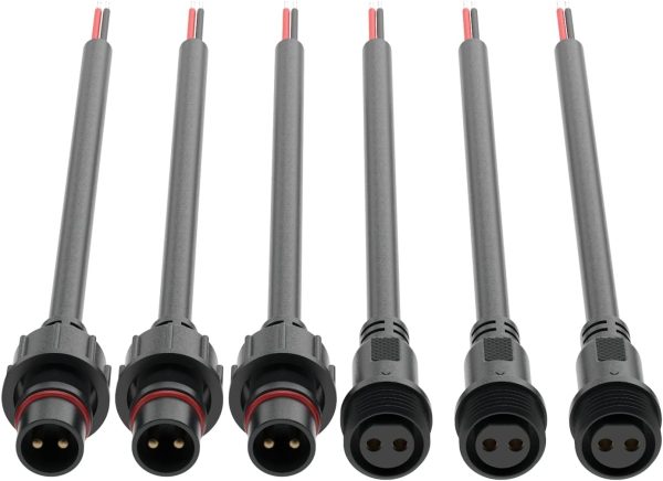 Hysmigor 2 Pin LED Connector IP65 Waterproof Plastic-0