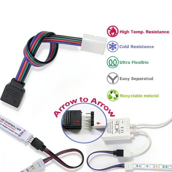Pavo RGB LED Connector Kit 4pin 10mm DIY Lighting Accessory-6