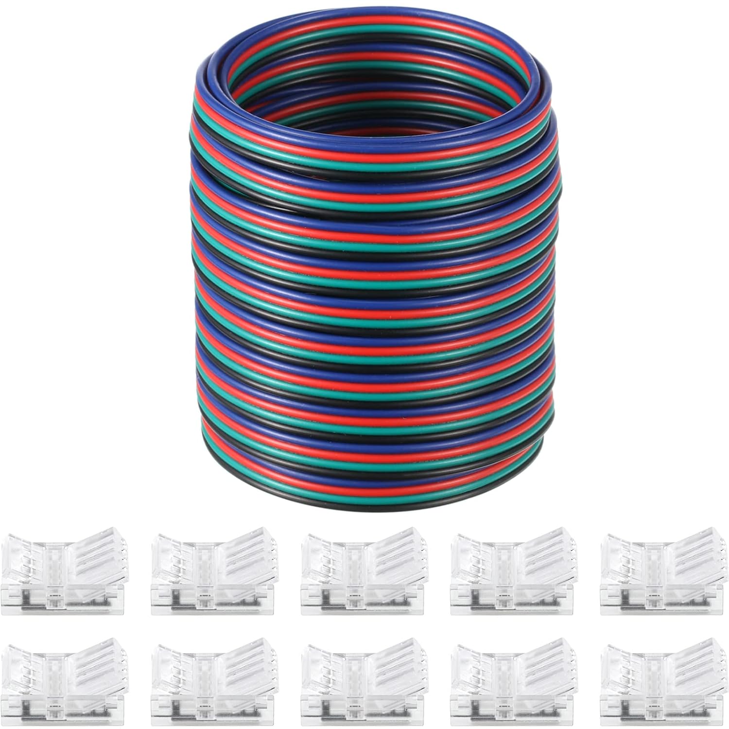 Flutesan LED strip connectors in retro style on a workbench