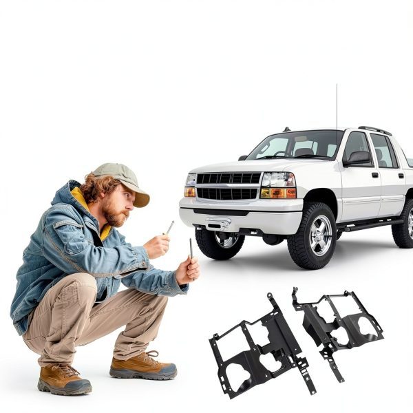 HECASA Headlight Bracket for GMC Yukon & Silverado 2000-2006 Mount-2