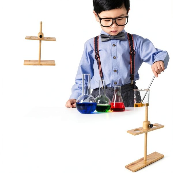 Laboratory Wood Rack ULTECHNOVO Dual Hole Funnel Stand for Lab-8