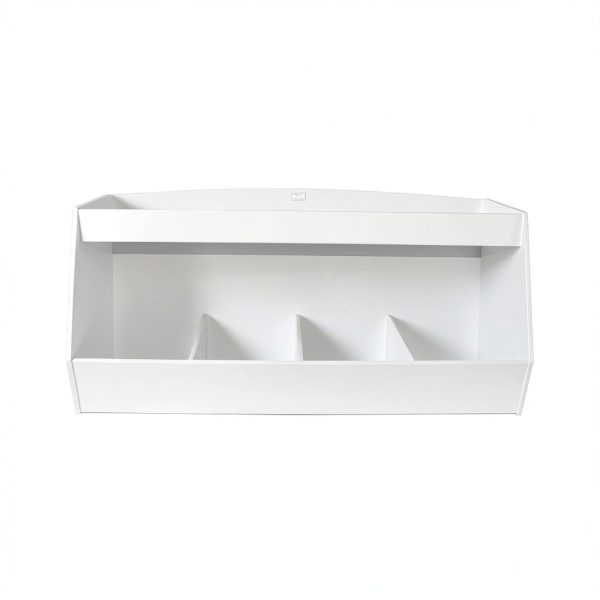 Lab Storage Shelf with 4 Bins TrippNT White PVC Safety Lip 24x12x10in-2