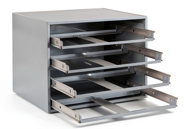 Durham 307-95 Gray Cold Rolled Steel Slide Rack for Lab Cabinets-0