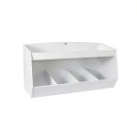 Lab Storage Shelf with 4 Bins TrippNT White PVC Safety Lip 24x12x10in-0