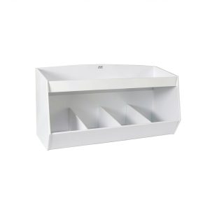 Lab Storage Shelf with 4 Bins TrippNT White PVC Safety Lip 24x12x10in-0