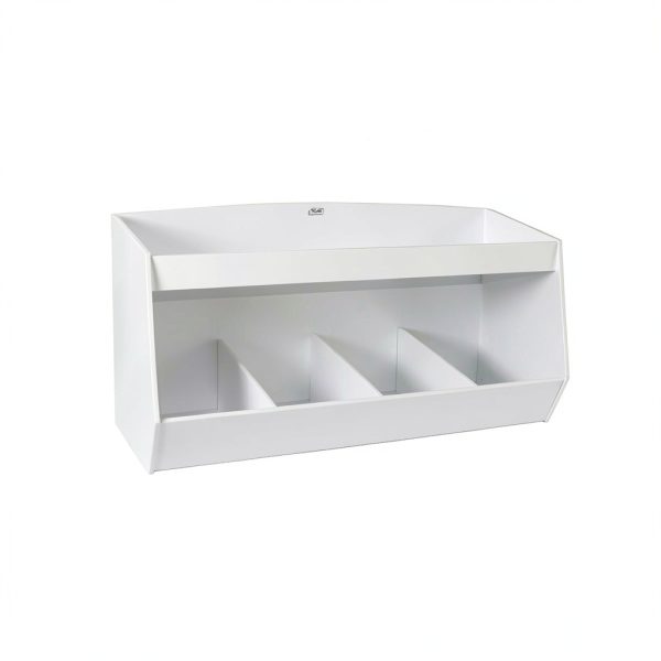 Lab Storage Shelf with 4 Bins TrippNT White PVC Safety Lip 24x12x10in-0