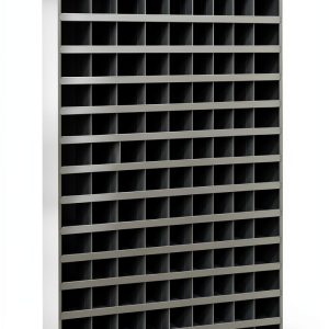 Durham Cold Rolled Steel Tall Bin Cabinet Slope Shelf Gray Finish-0