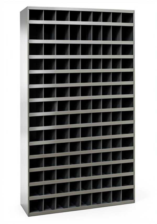 Durham Cold Rolled Steel Tall Bin Cabinet Slope Shelf Gray Finish-0