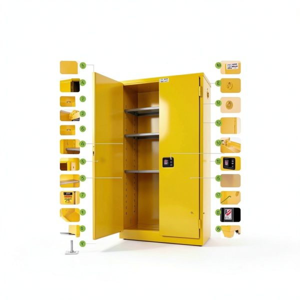 Jamco 6 Gallon Safety Steel Under Counter Metal Storage Cabinet Yellow-10