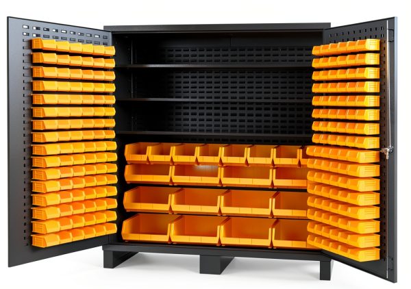 Durham 14 Gauge Steel Cabinet 212 Hook On Bins PowderCoat 24x72x84-0