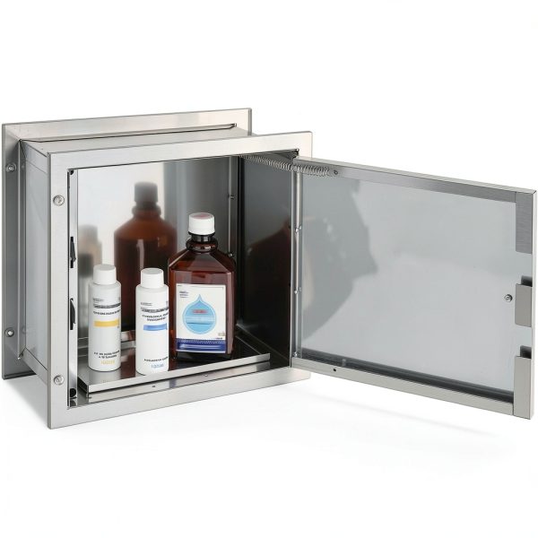 Global Industrial Pass Through Specimen Cabinet, Stainless Steel, 13-1/4"W x 6" D x 12-3/4"H-4