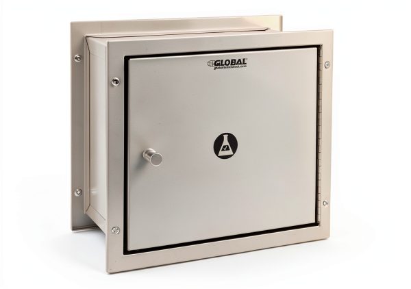 Global Industrial Pass Through Specimen Cabinet, Stainless Steel, 13-1/4"W x 6" D x 12-3/4"H-1