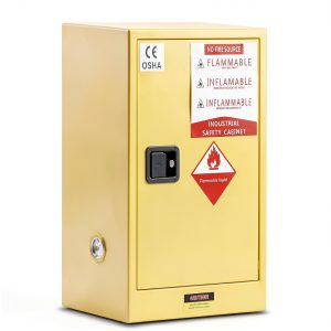 Flammable Storage Cabinet 23x18x35 Galvanized Steel Adjustable Shelves-0