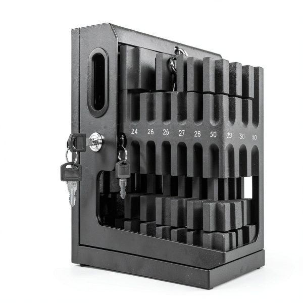 Luxor CHZZ001 CellGuard Phone Storage Cabinet, Cell Phone Locker for Classroom with 32 Foam Slots, Locking Acrylic Door, Powder-Coated Steel, Freestanding, 15"W x 9"D x 16.25"H-6
