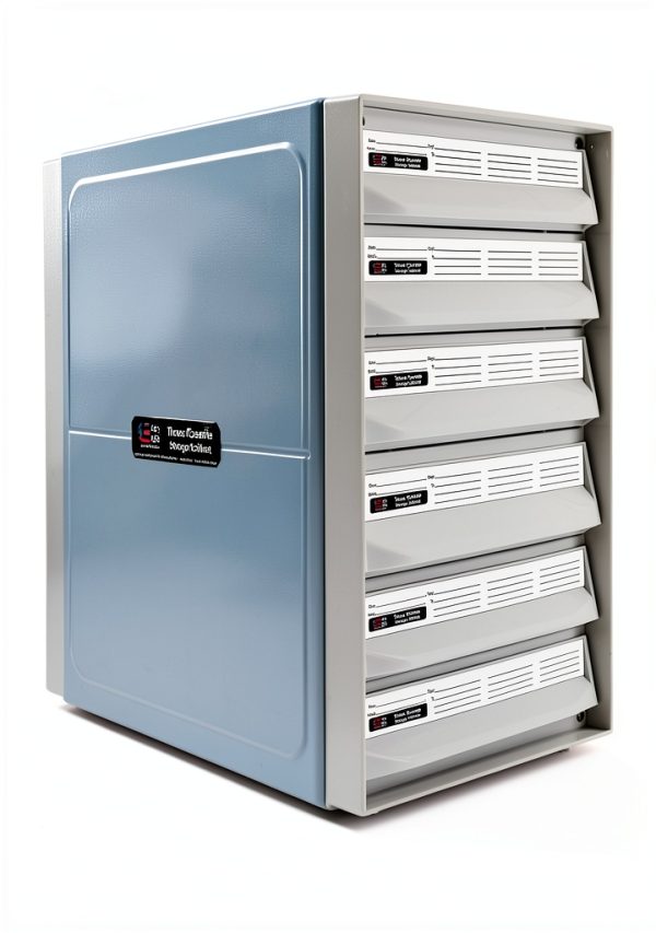 Tissue Cassette Storage Cabinet 4Es USA Six-Drawer Stackable Blue-2