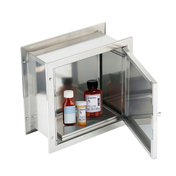 Specimen Box with Pass Tray, Window Pass Through Specimen Tray Box with Dual Sided Access Doors, 12.7” H x 13.2” W x 6” D-4