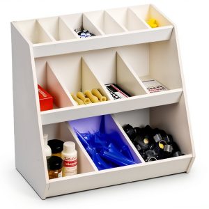 Lab Storage Bin TrippNT 3-Shelf PVC Cabinet - 13 Compartments-0