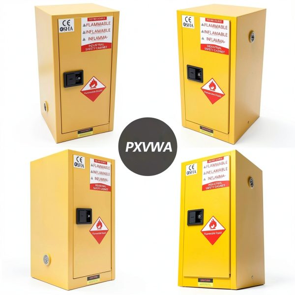 Flammable Storage Cabinet 23x18x35 Galvanized Steel Adjustable Shelves-7