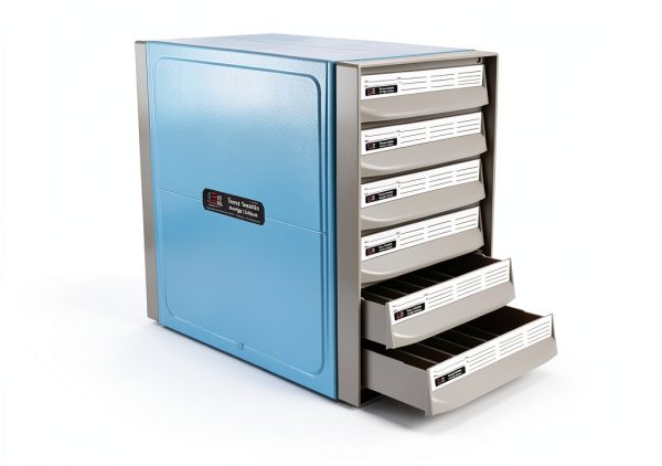 Tissue Cassette Storage Cabinet 4Es USA Six-Drawer Stackable Blue-4
