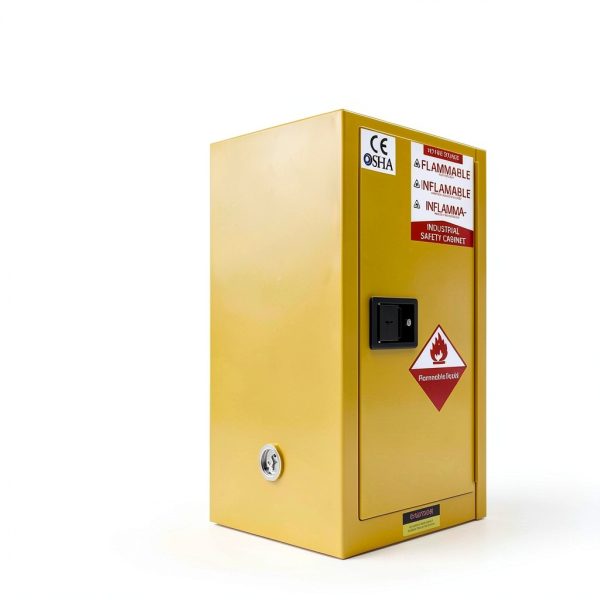 Flammable Storage Cabinet 23x18x35 Galvanized Steel Adjustable Shelves-1