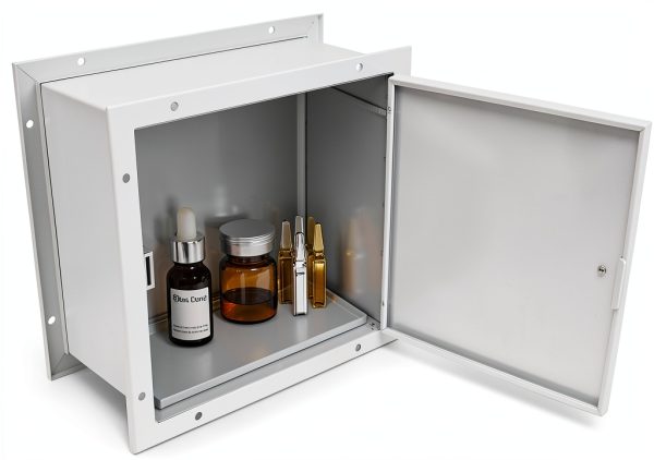 DIYTuning Specimen Lab Pass Thru Cabinet with Double Access Doors, Stainless Steel Surface, Recessed Specimen Pass-Thru Cabinet, Adjustable Flange-3