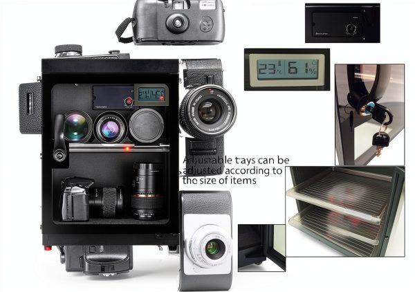 Electronic Dry Cabinet 30L, Camera Dry Cabinet 2 Tiers, Dehumidify Moisture Proof Lab Dry Box, 25%-60% RH Lens Camera Storage Cabinet Adjustment Knob-4