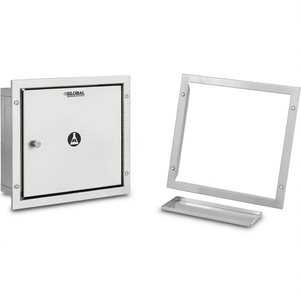 Global Industrial Pass Through Specimen Cabinet, Stainless Steel, 13-1/4"W x 6" D x 12-3/4"H-3
