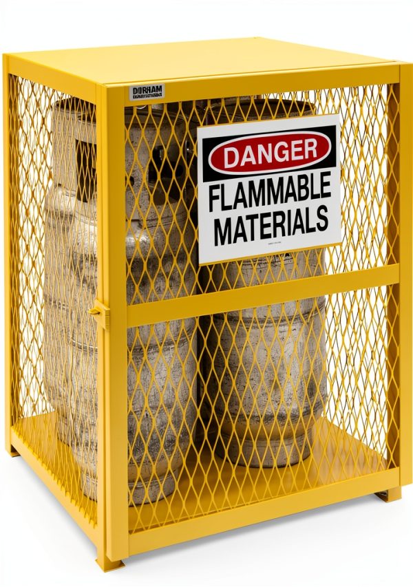 Durham Steel/Iron Vertical Cylinder Storage Cabinet EGCVC4-50 Yellow-0