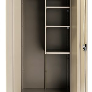 Janitorial Cabinet Global Industrial 36x18x72 Tan Freestanding Steel-0