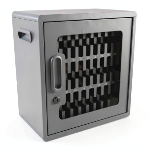 Luxor CHZZ001 CellGuard Phone Storage Cabinet, Cell Phone Locker for Classroom with 32 Foam Slots, Locking Acrylic Door, Powder-Coated Steel, Freestanding, 15"W x 9"D x 16.25"H-0