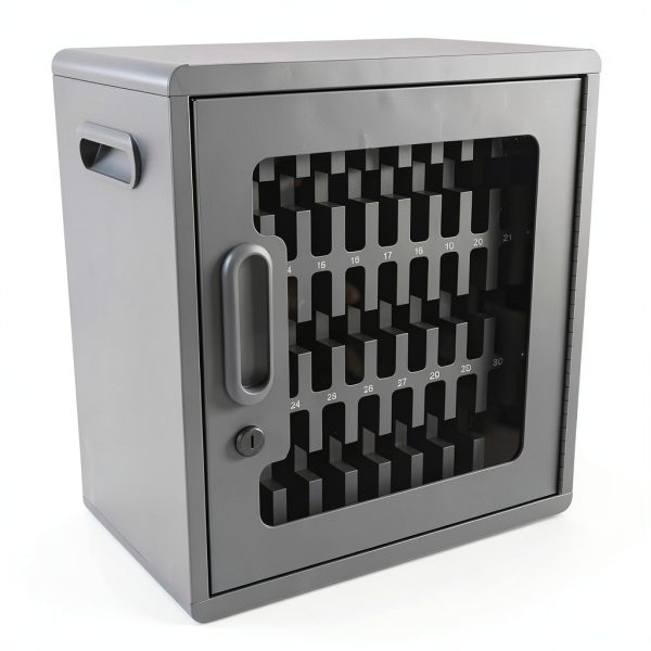 Luxor CHZZ001 CellGuard Phone Storage Cabinet, Cell Phone Locker for Classroom with 32 Foam Slots, Locking Acrylic Door, Powder-Coated Steel, Freestanding, 15"W x 9"D x 16.25"H-0